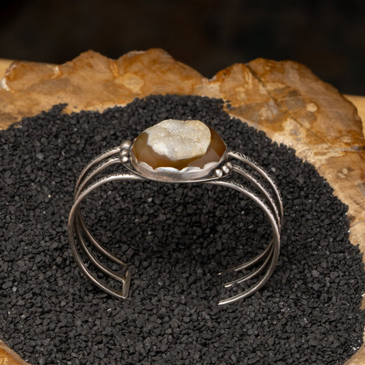 Druzy Agate Silver Cuff