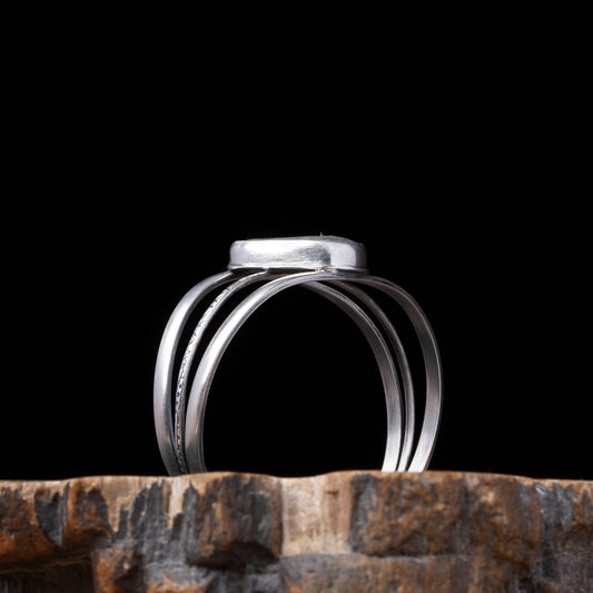 River Rock Silver Cuff