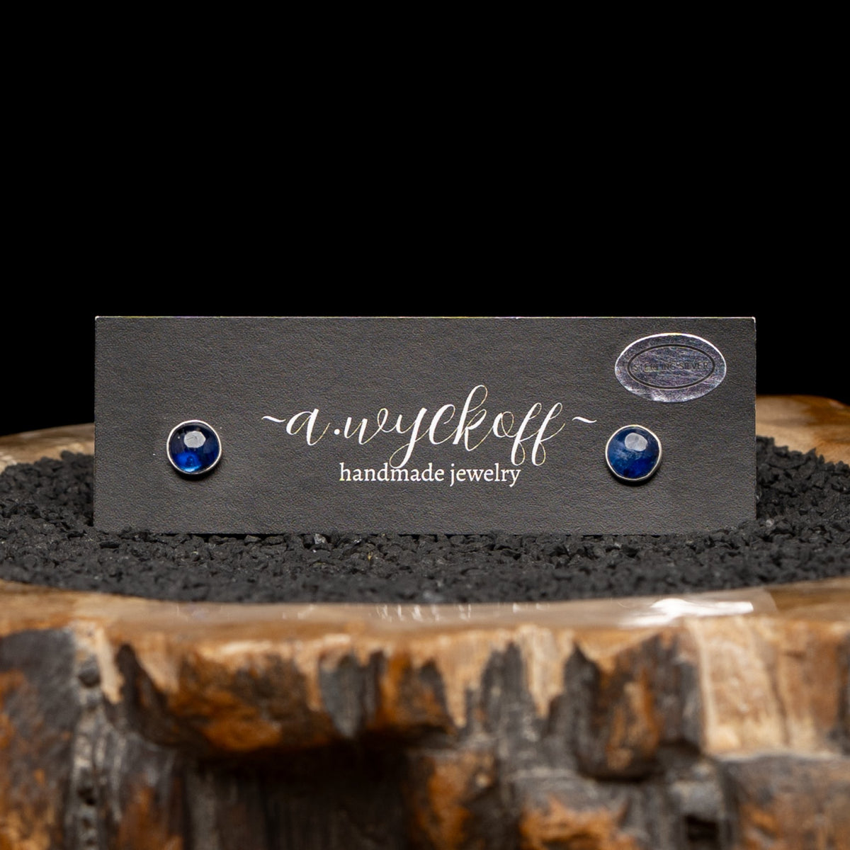 6mm Kyanite Silver Post Earrings