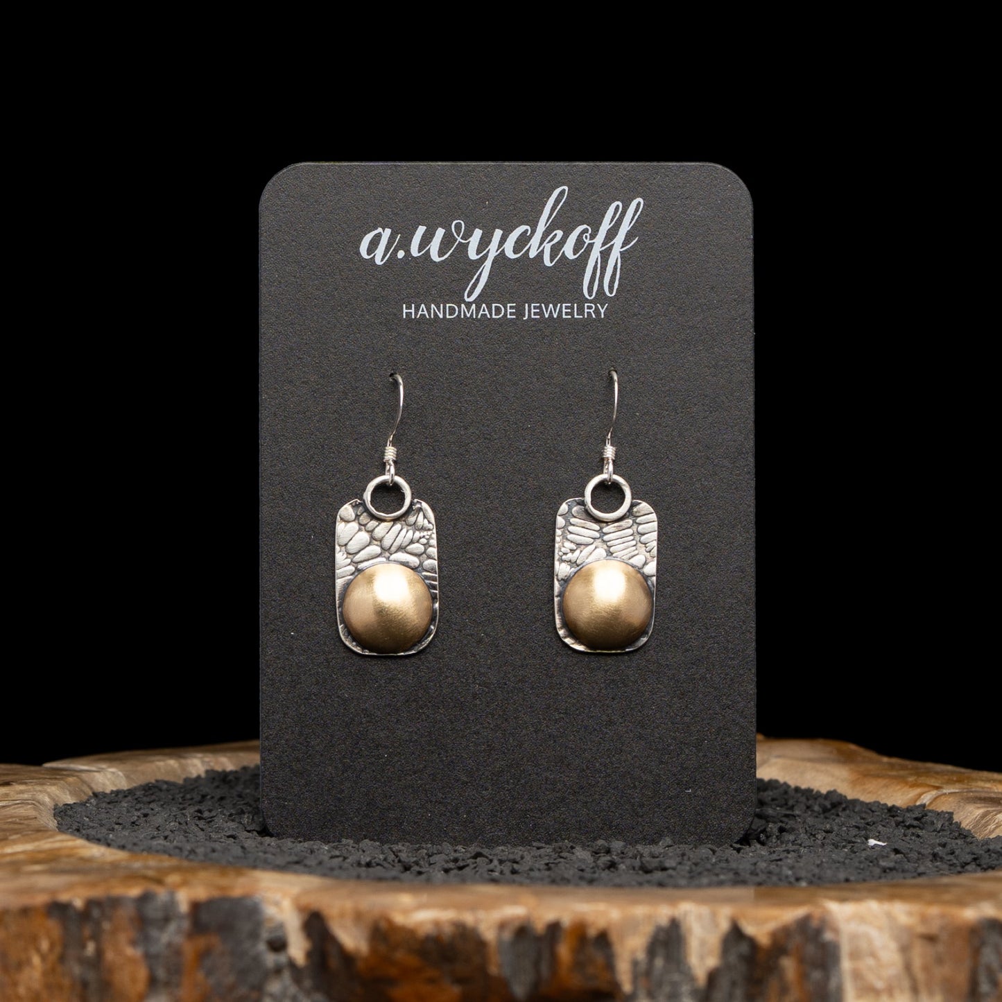 Silver and Brass Dangle Earrings
