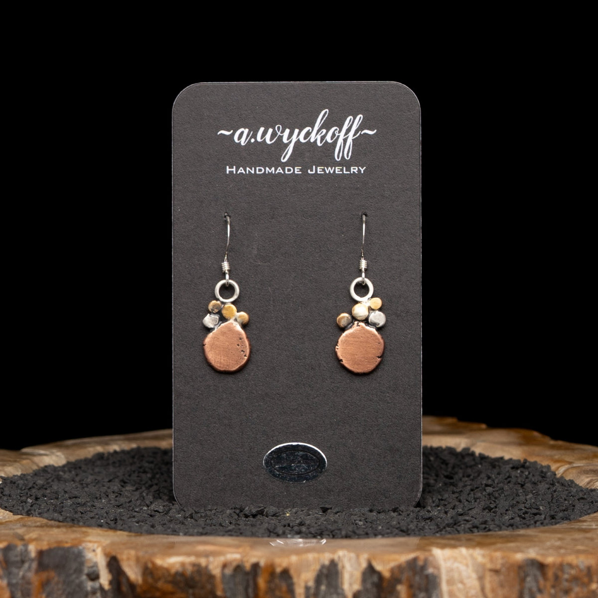 Mixed Metal River Rock Earrings