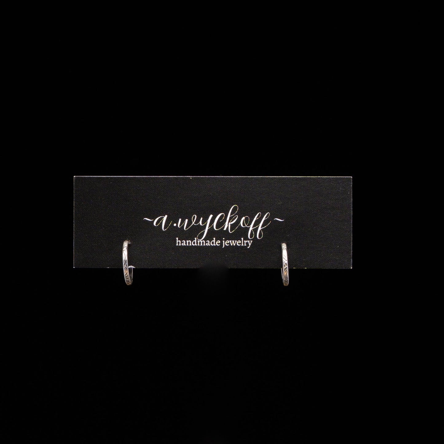 Silver Patterned Hoop Post Earrings