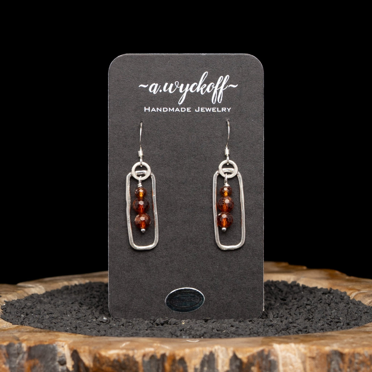 Silver Garnet Earrings