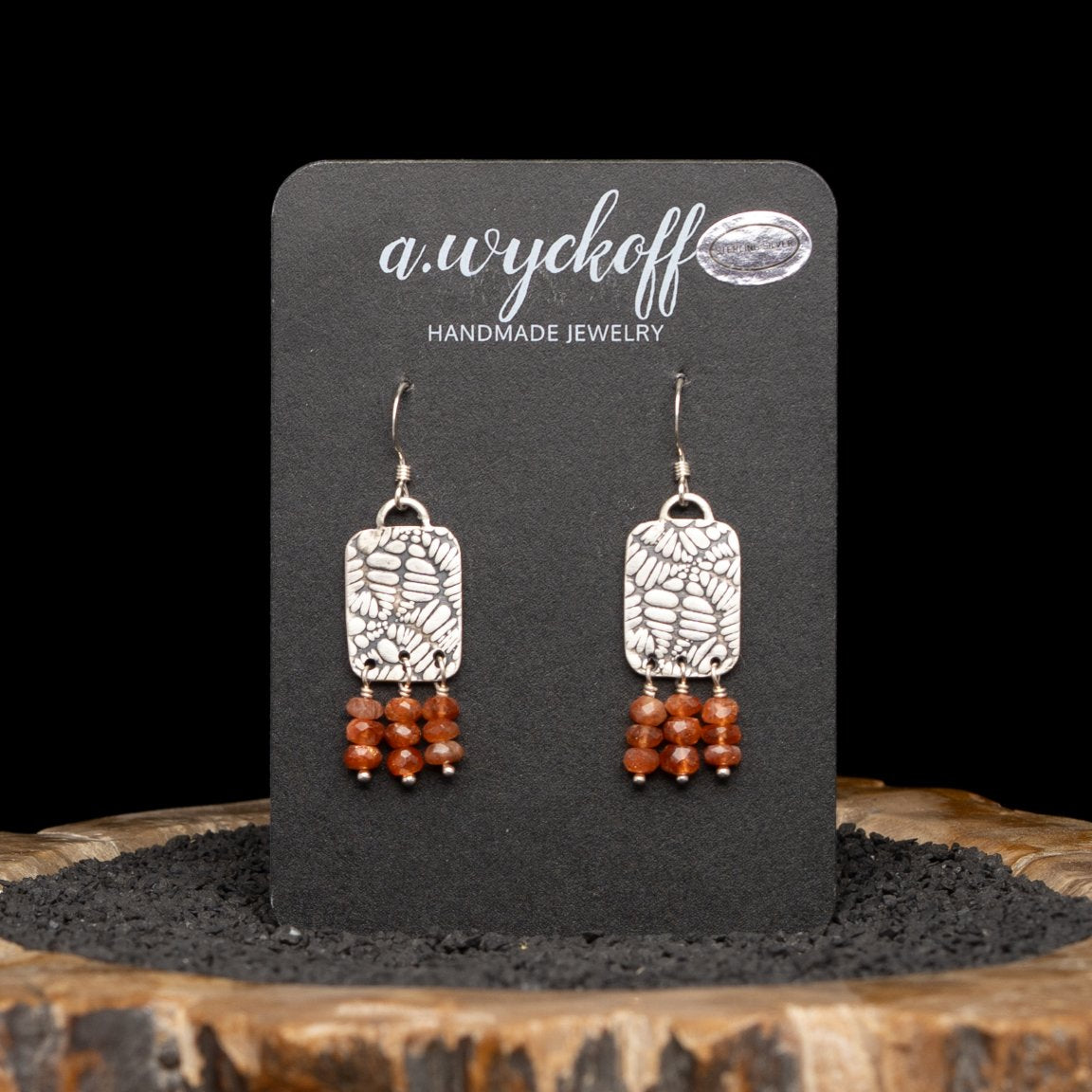Sunstone Silver Earrings