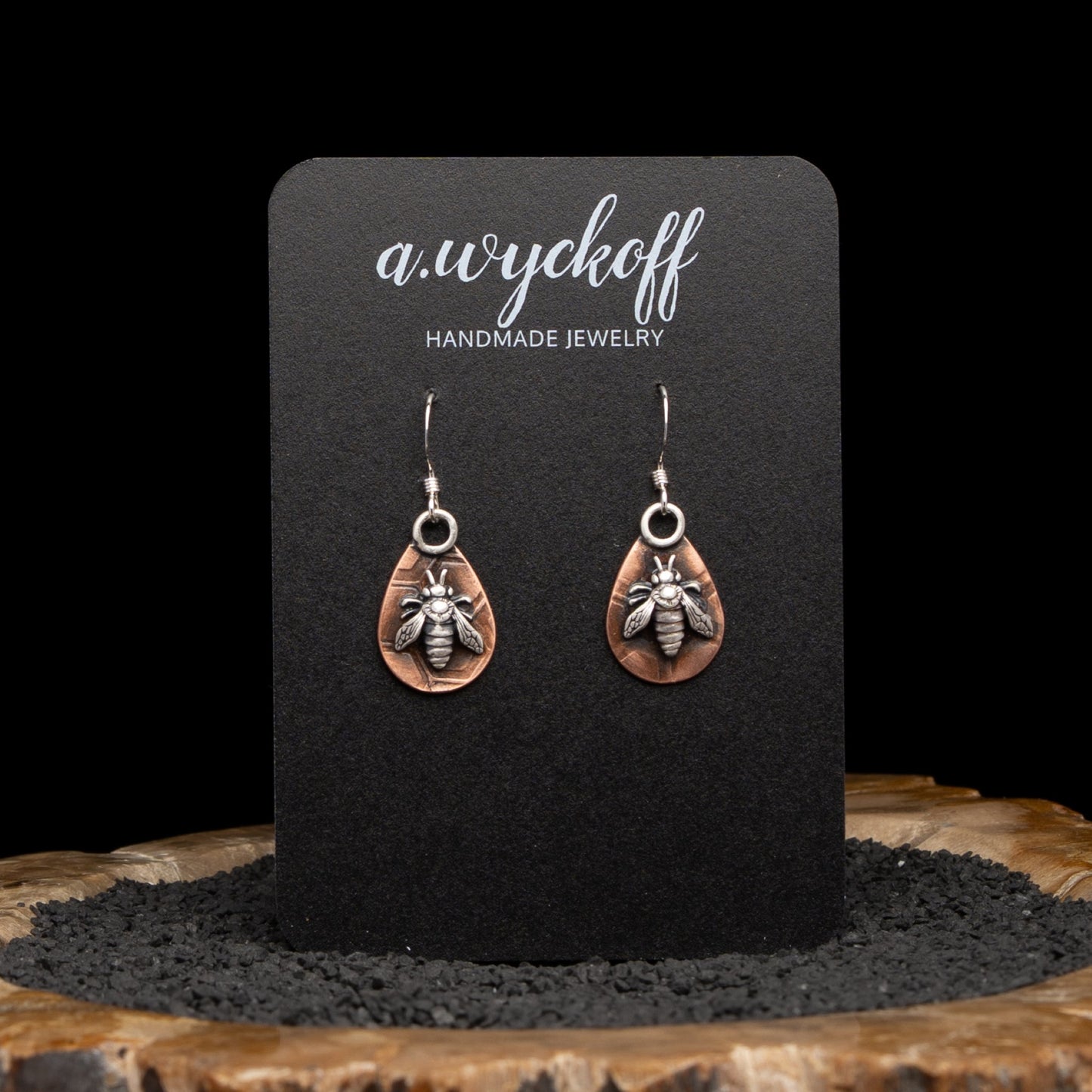 Copper Bee Earrings