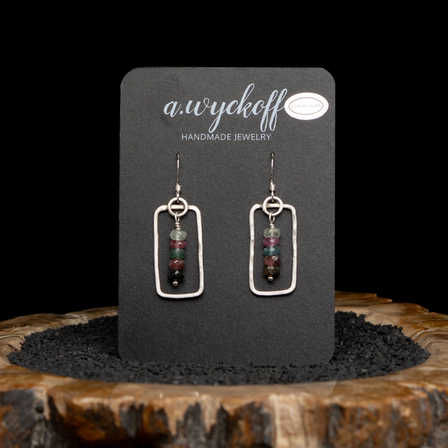 Tourmaline Silver Dangle Earrings