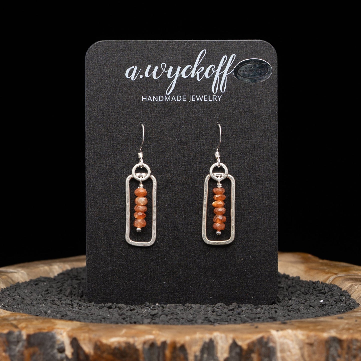 Sunstone Silver Earrings