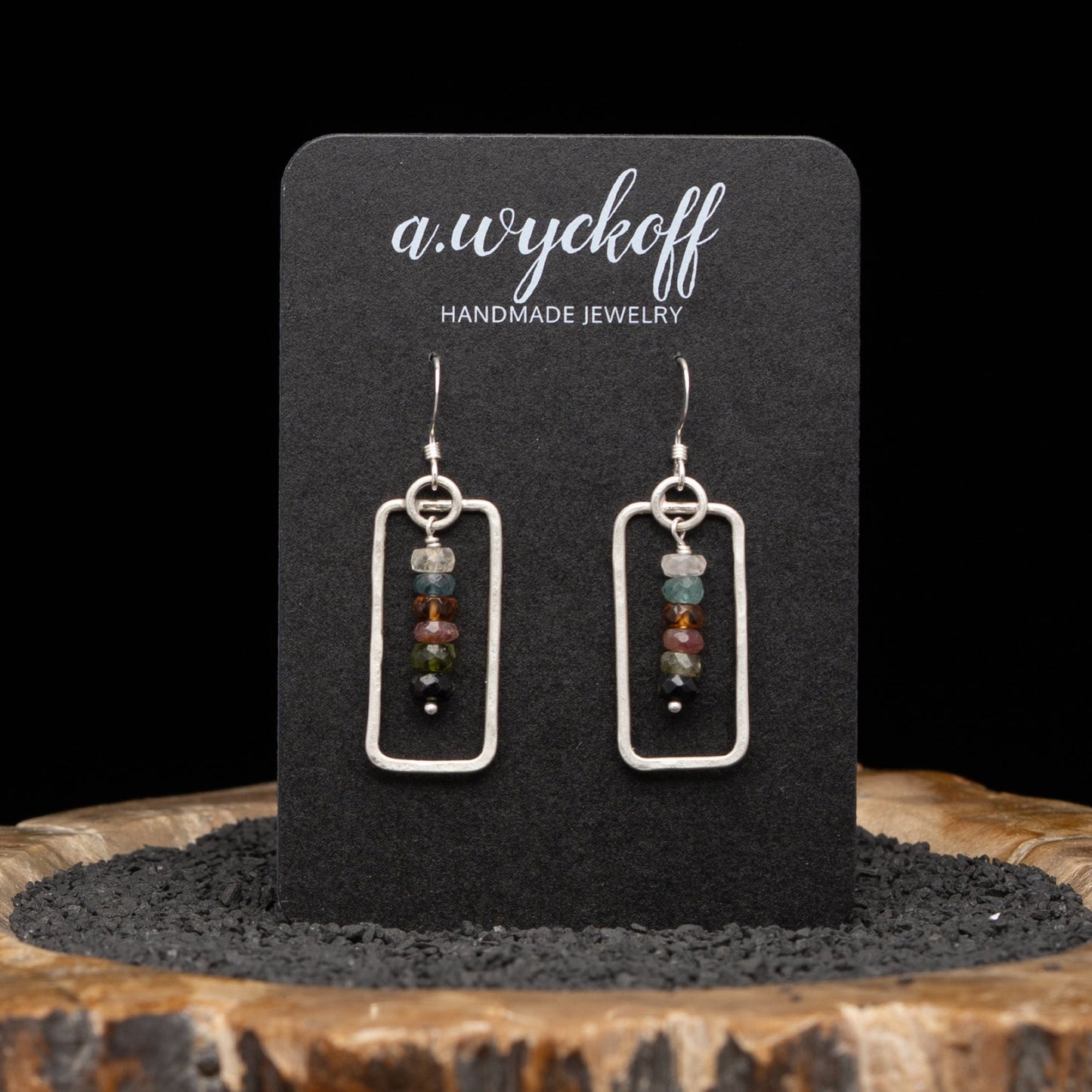 Tourmaline Silver Dangle Earrings