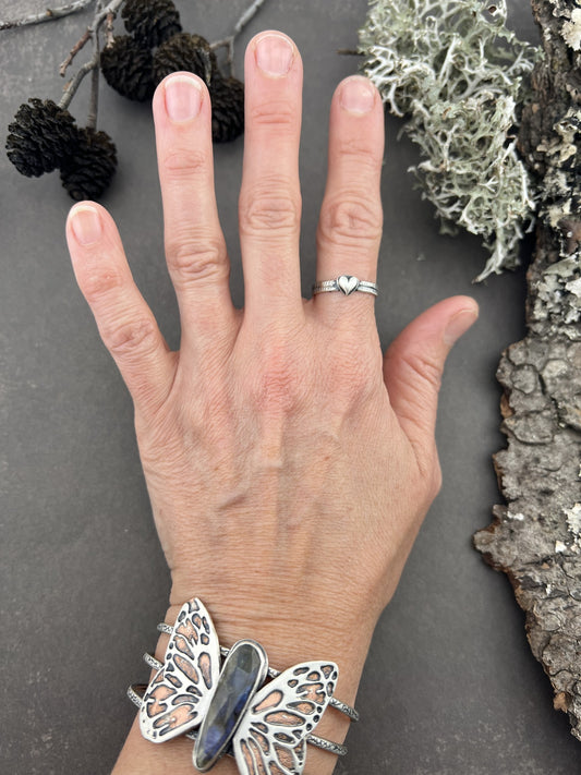 Silver Heart Ring sz 7 & 3/4