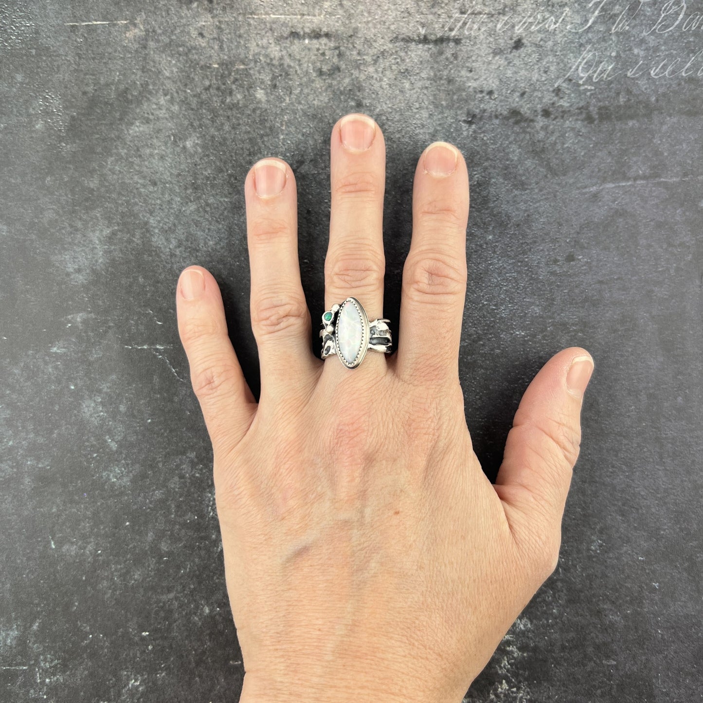 Double Opal Ring sz 8