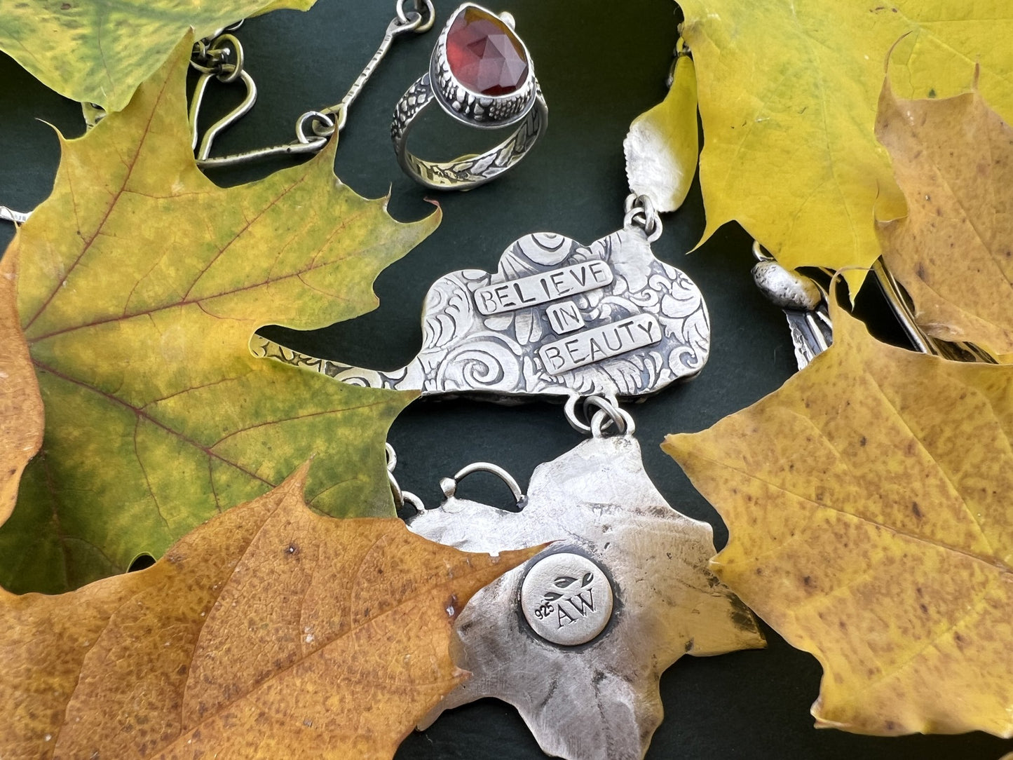 "Believe in Beauty" Maple Leaf & Seed Necklace