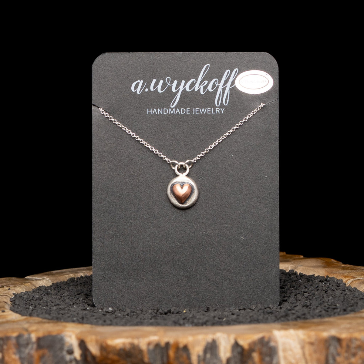 Silver & Copper Dainty Heart Necklace