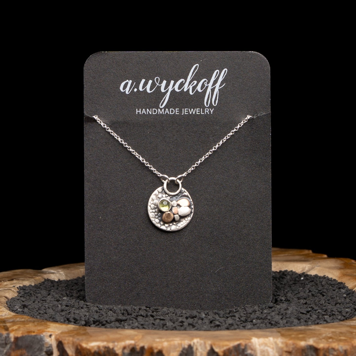 River Rock Peridot Necklace 16"