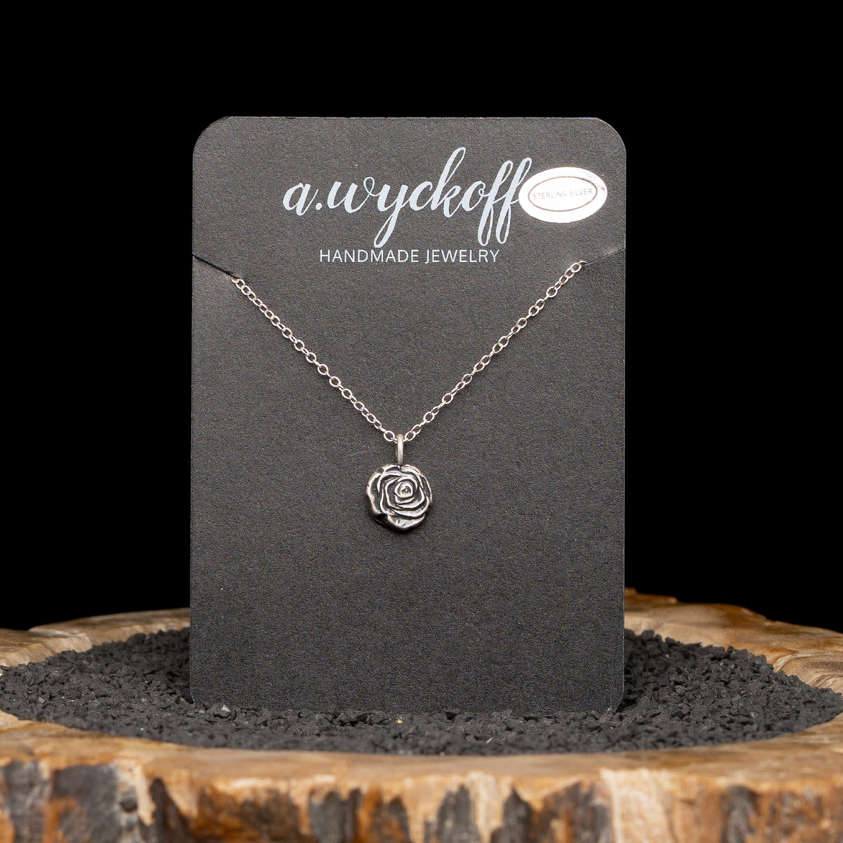 Silver Dainty Rose Necklace