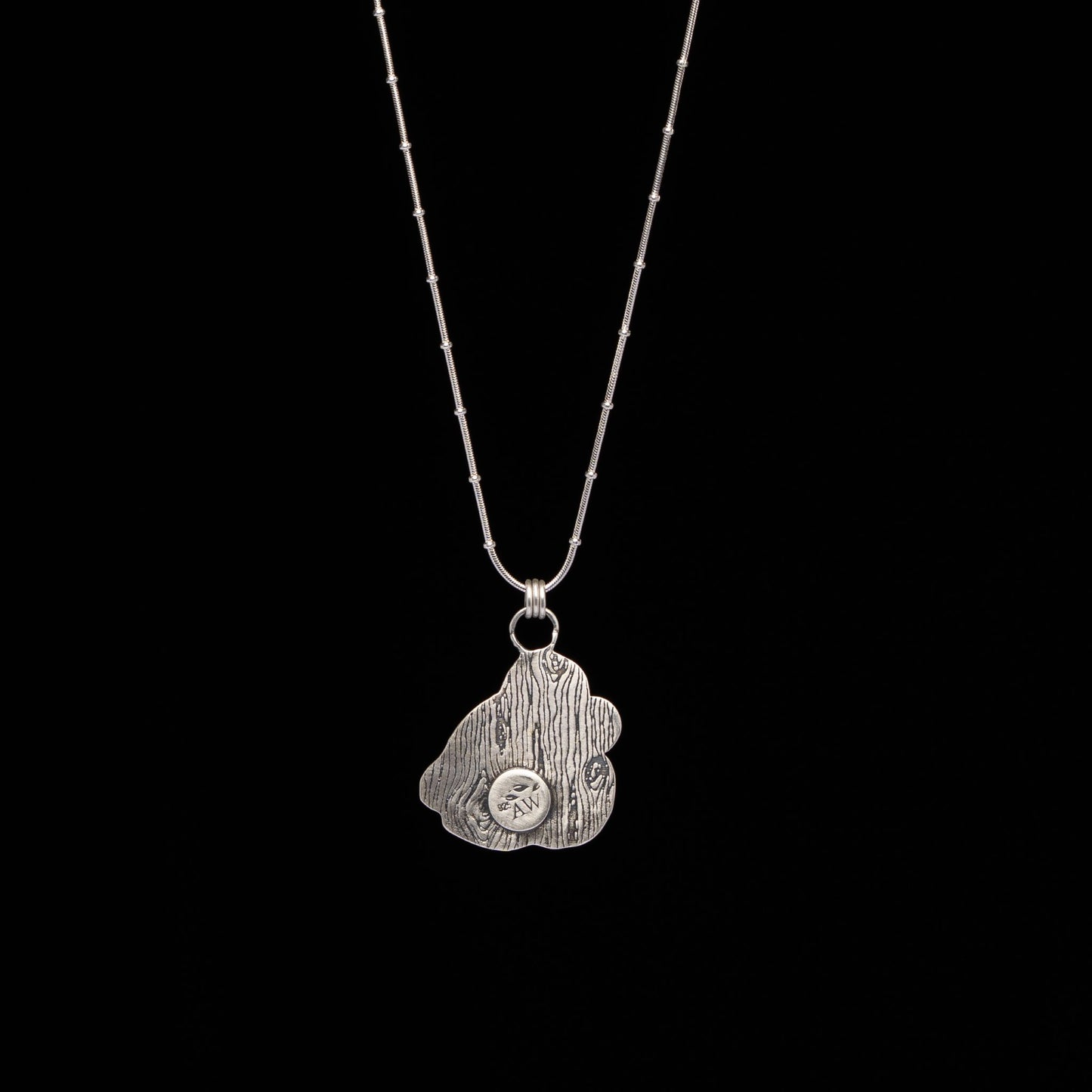 Tourmaline & Serpentine Barn Owl Pendant