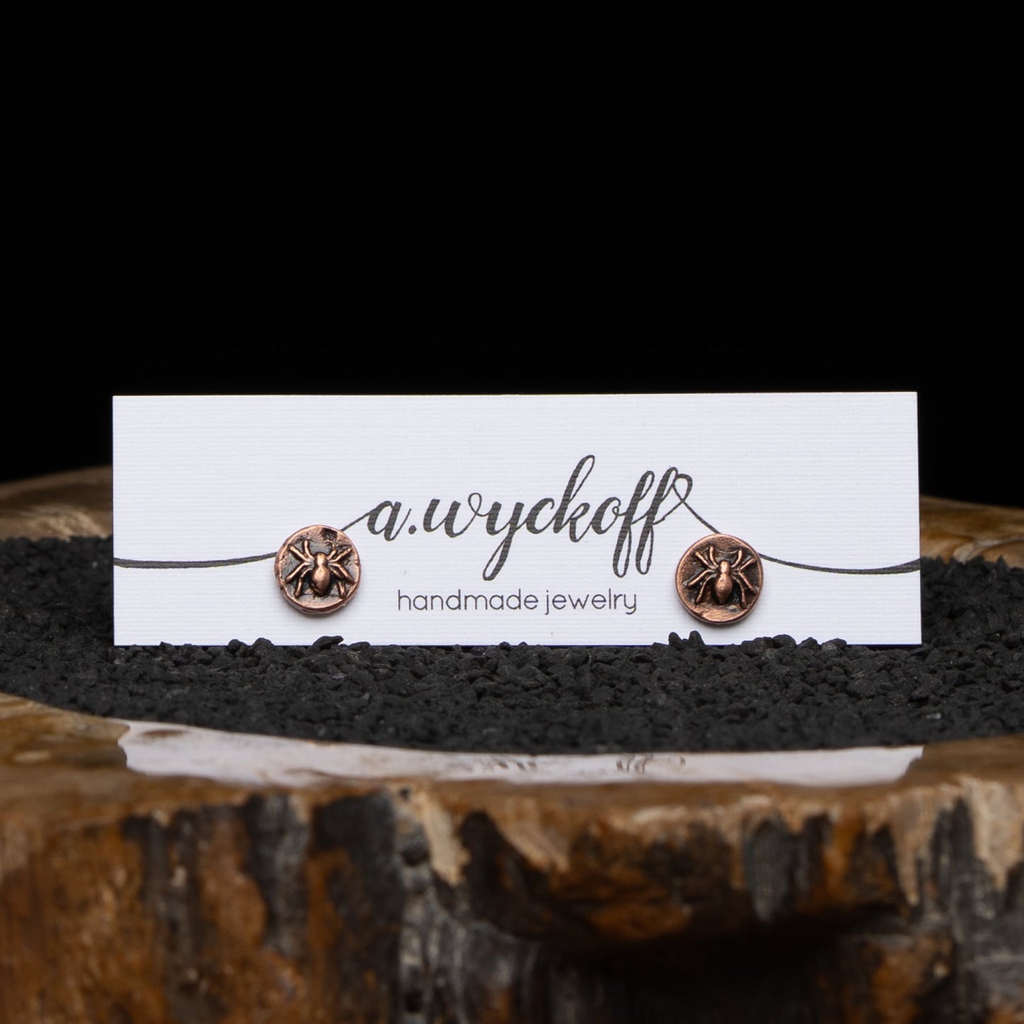 Copper & Silver Spider Post Earrings