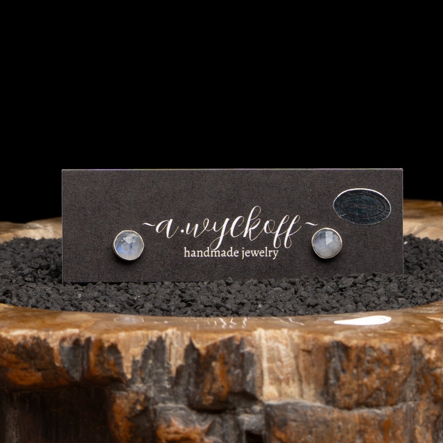 Moonstone Post Earrings