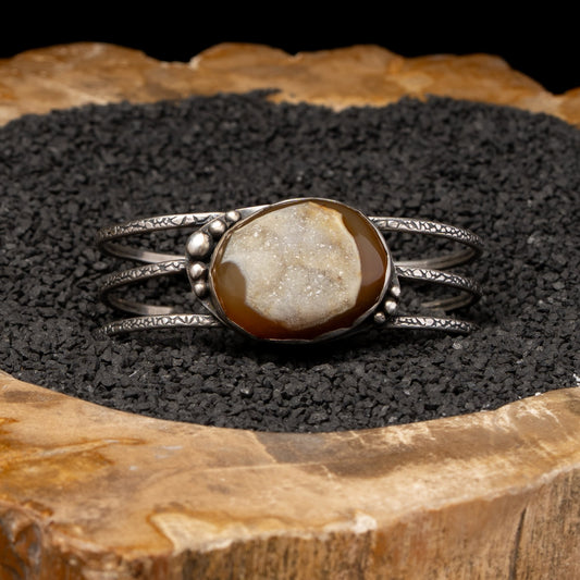 Druzy Agate Silver Cuff