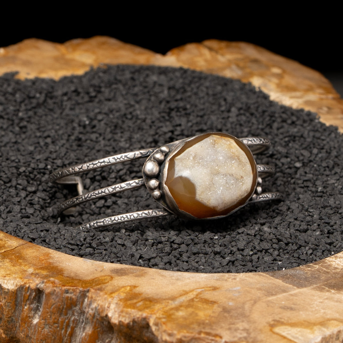Druzy Agate Silver Cuff