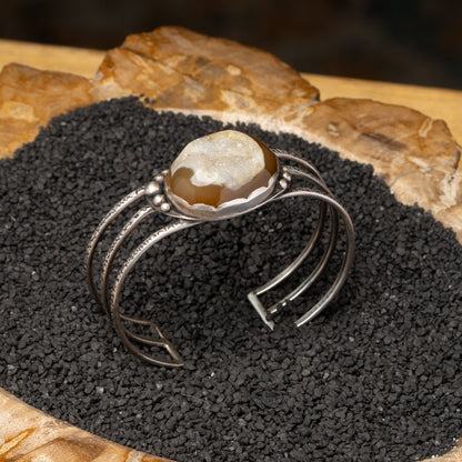 Druzy Agate Silver Cuff