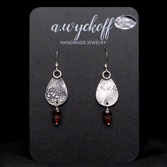 Garnet Silver Earrings