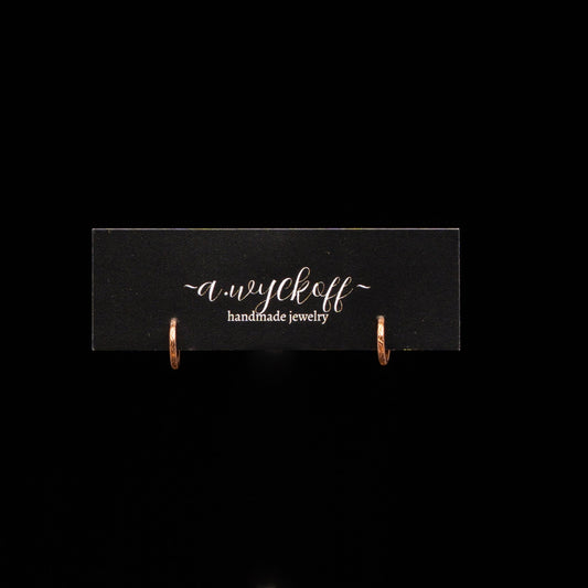 Copper Patterned Hoop Post Earrings