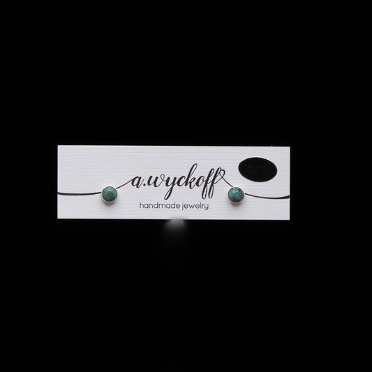 Turquoise Silver Post Earrings