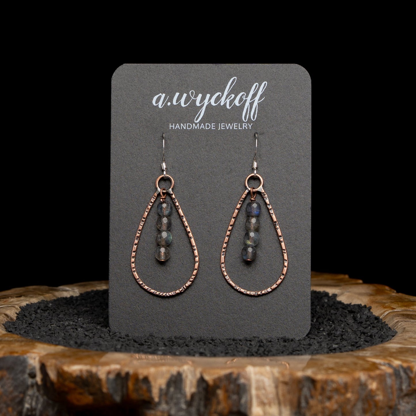 Labradorite Copper Dangle Earrings