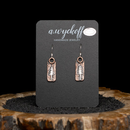 Copper & Tree Earrings