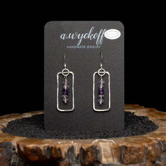 Amethyst Silver Dangle Earrings