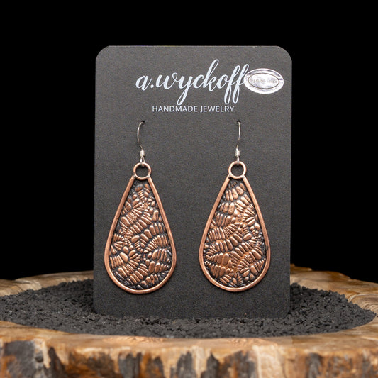 Copper Butterfly Wing Earrings