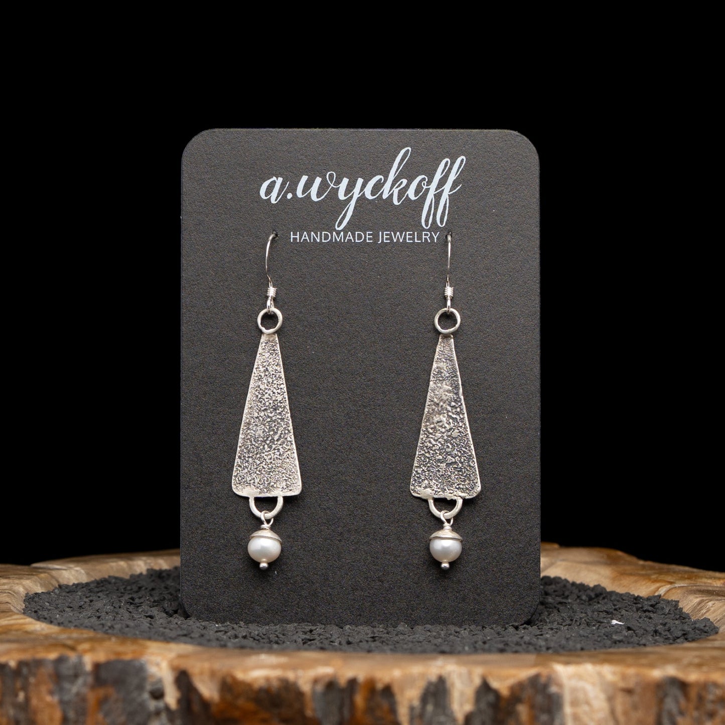 Silver Pearl Dangle Earrings