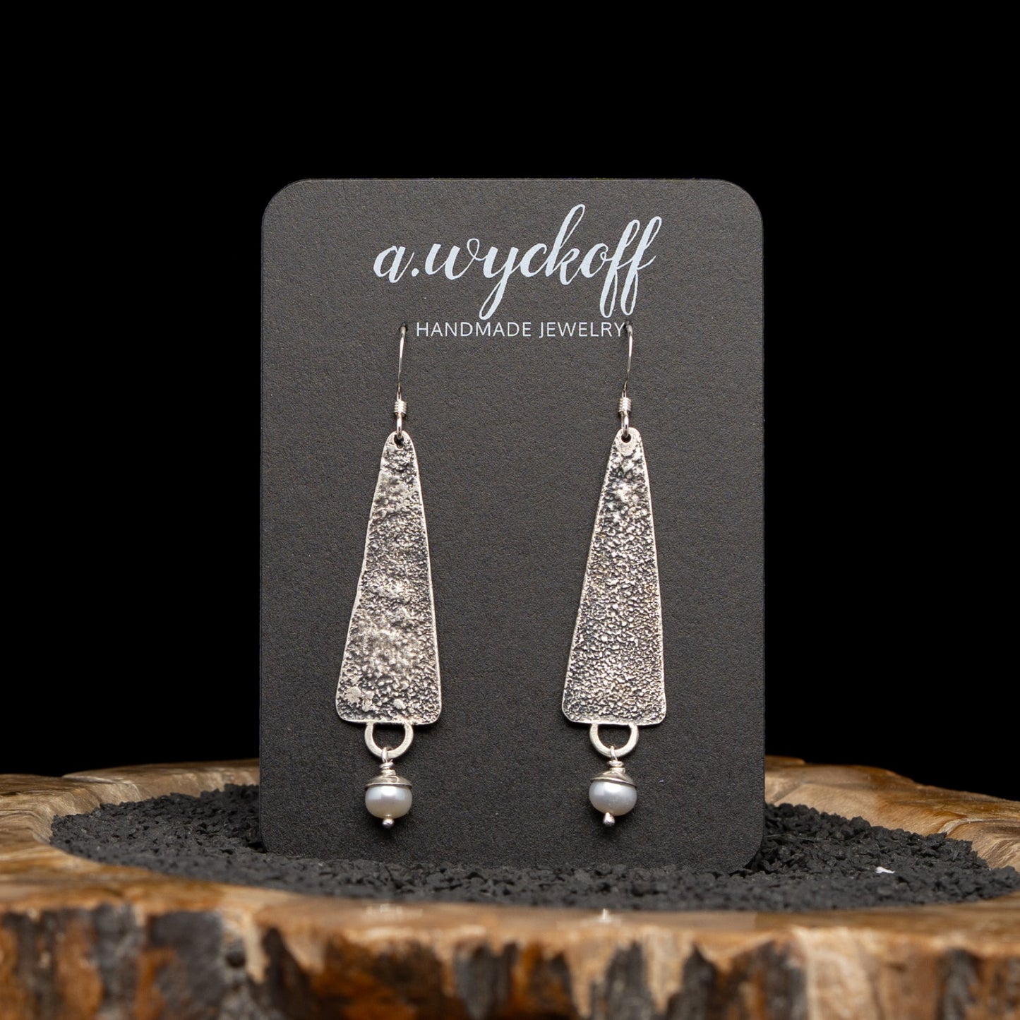 Silver Pearl Dangle Earrings