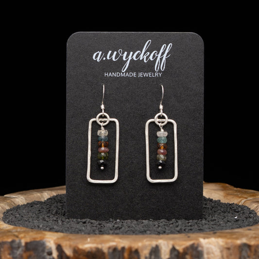 Tourmaline Silver Dangle Earrings