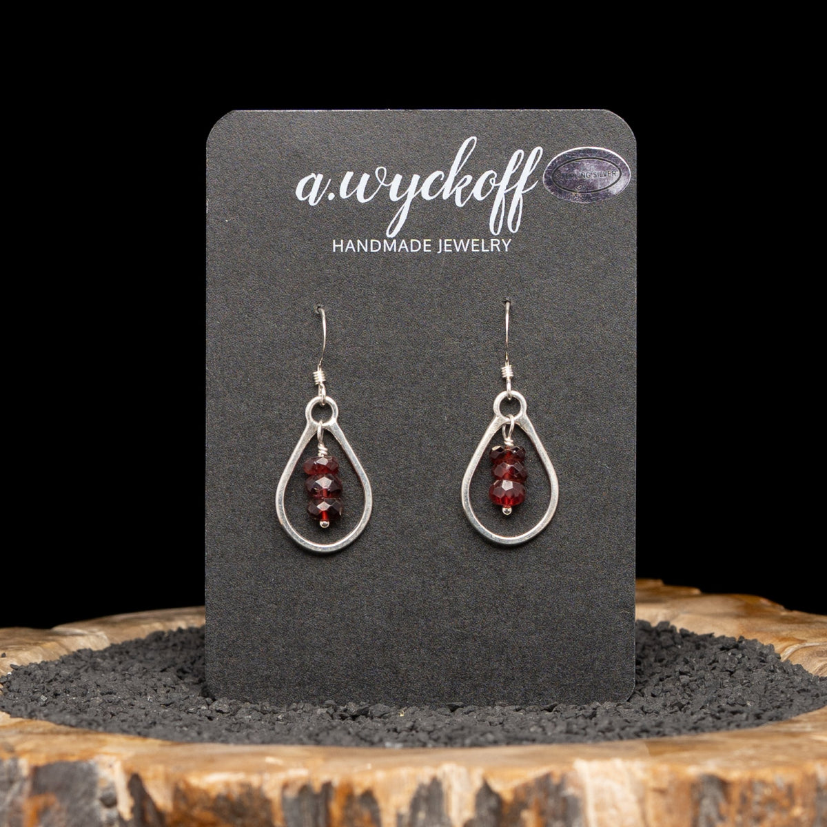 Silver Garnet Earrings