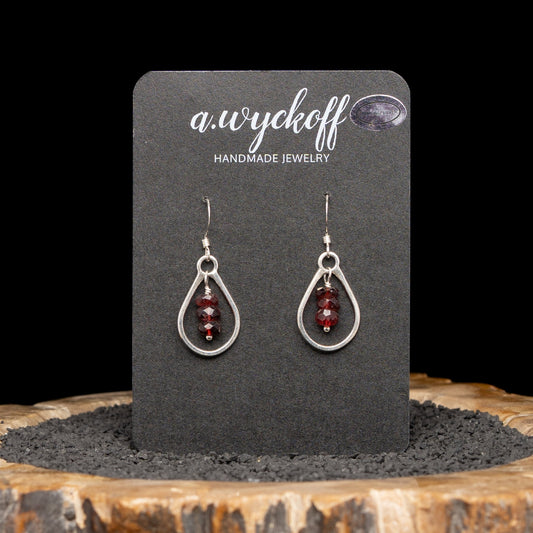 Silver Garnet Earrings