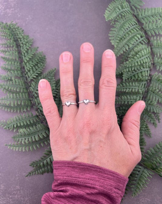 Silver Heart Ring Size 5.5