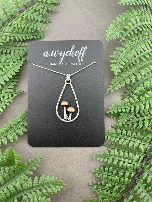 Mushroom Necklace on 20" Chain