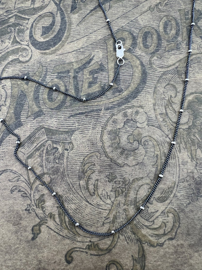 18" Dainty Oxidized Silver Chain