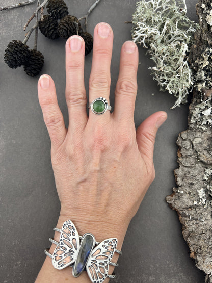 Serpentine Silver Ring sz 6.5