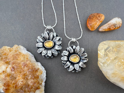 Citrine Sunflower Necklace