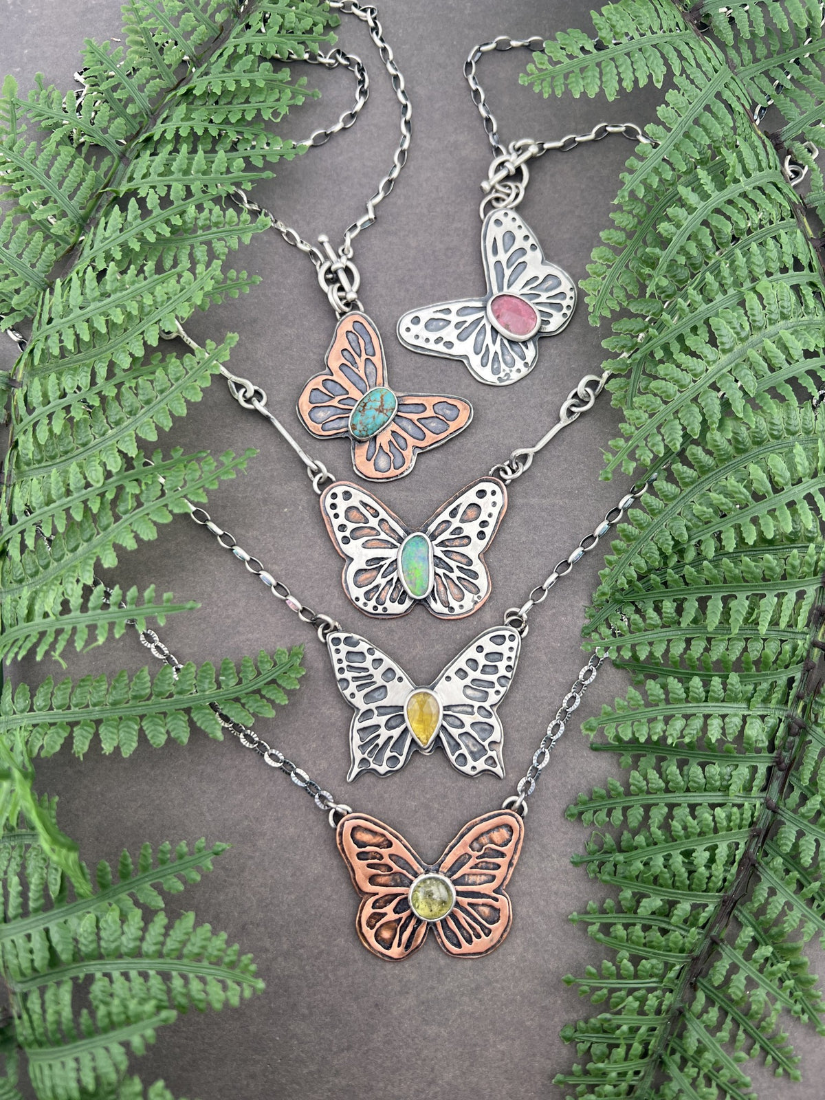 "BEAUTY" Tourmaline Butterfly Necklace