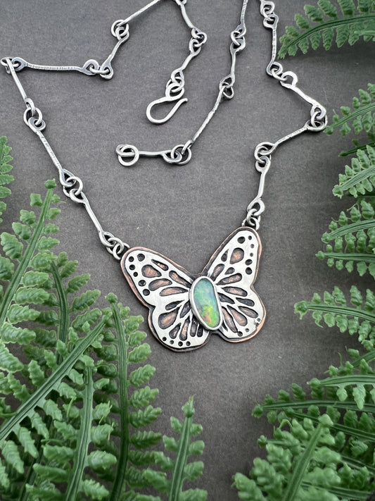 "FLY" Opal Butterfly Necklace