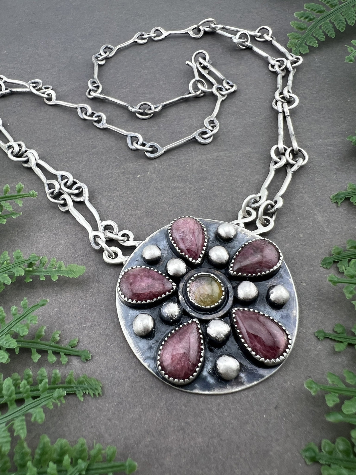 Tourmaline Handmade Chain Necklace