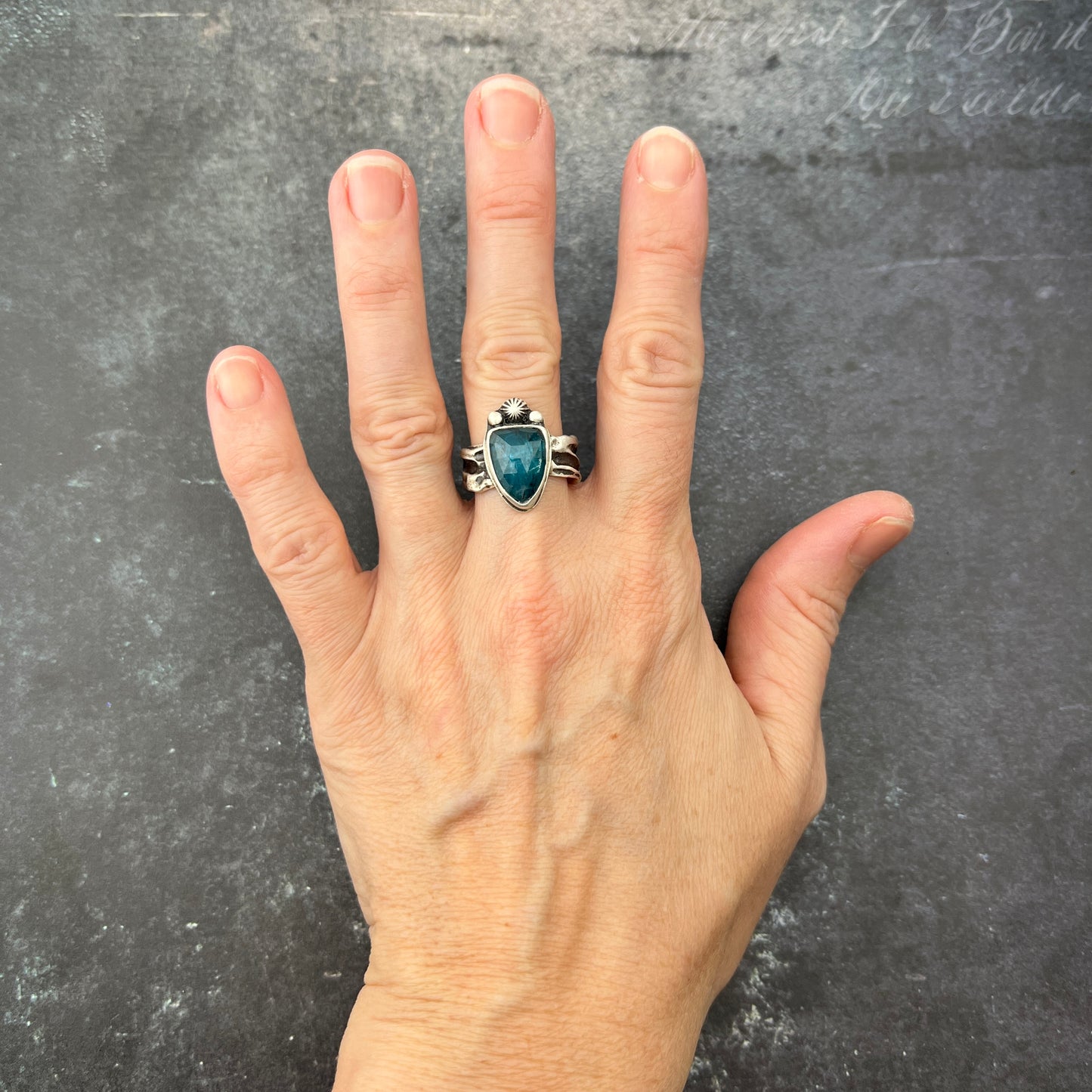 Kyanite Silver Ring sz 8.5