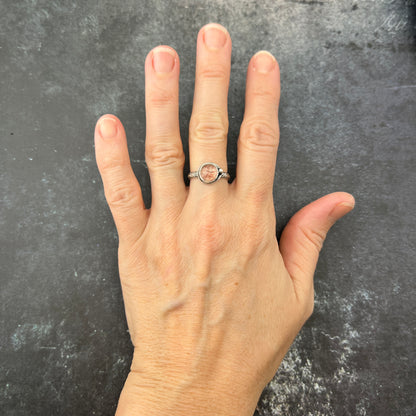 Strawberry Quartz Silver Ring sz 6
