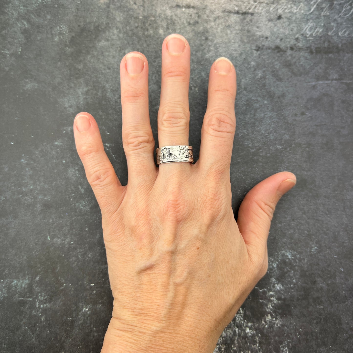 Birch Bark Ring sz 8