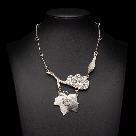 "Believe in Beauty" Maple Leaf & Seed Necklace