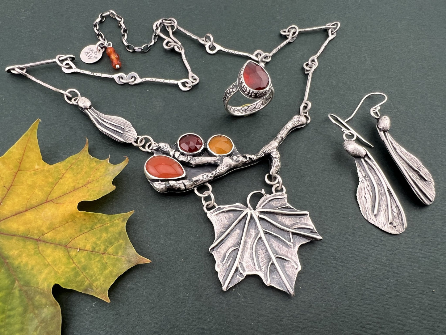 "Believe in Beauty" Maple Leaf & Seed Necklace