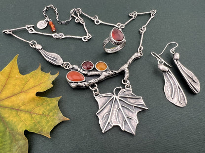 "Believe in Beauty" Maple Leaf & Seed Necklace